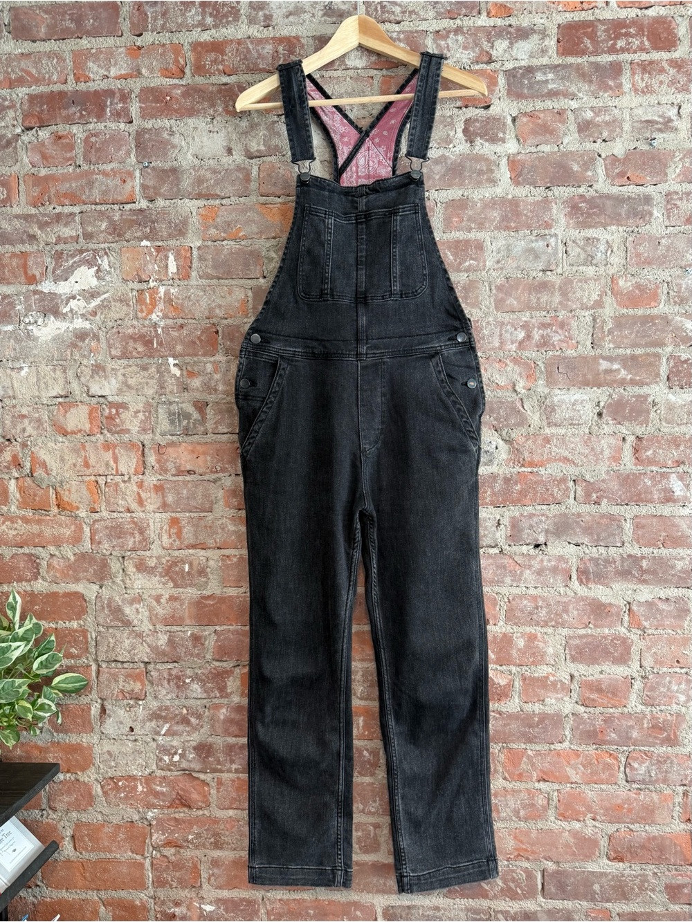 Driftwood Sundance Black Denim Overalls Adjustable Straps Y2K